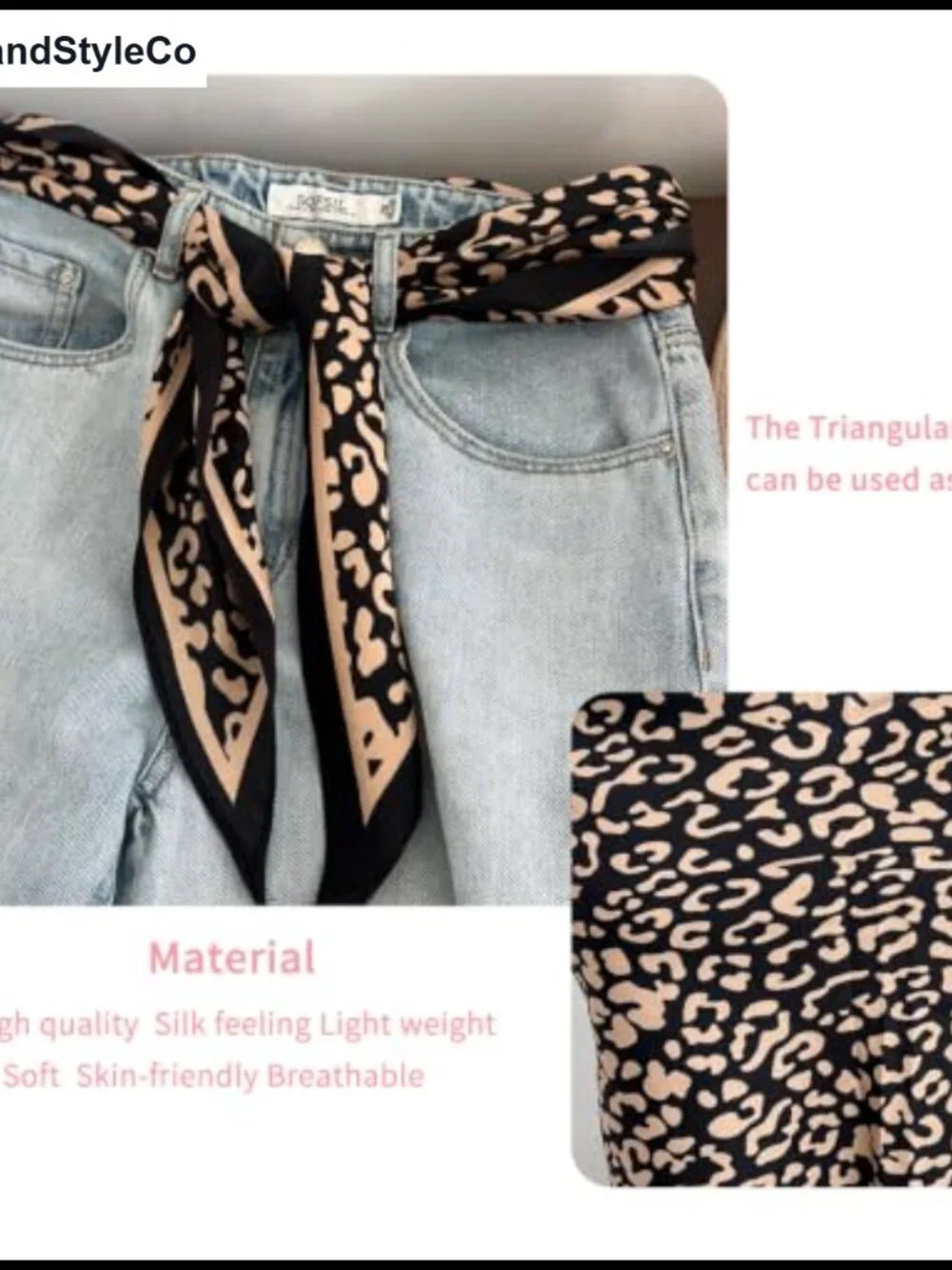 Satin Triangle Waist Scarf Belt - Skinny Tie for Dresses & Pants